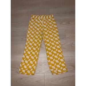 Classic Concepts Yellow White Leaf Print Pants Size XL